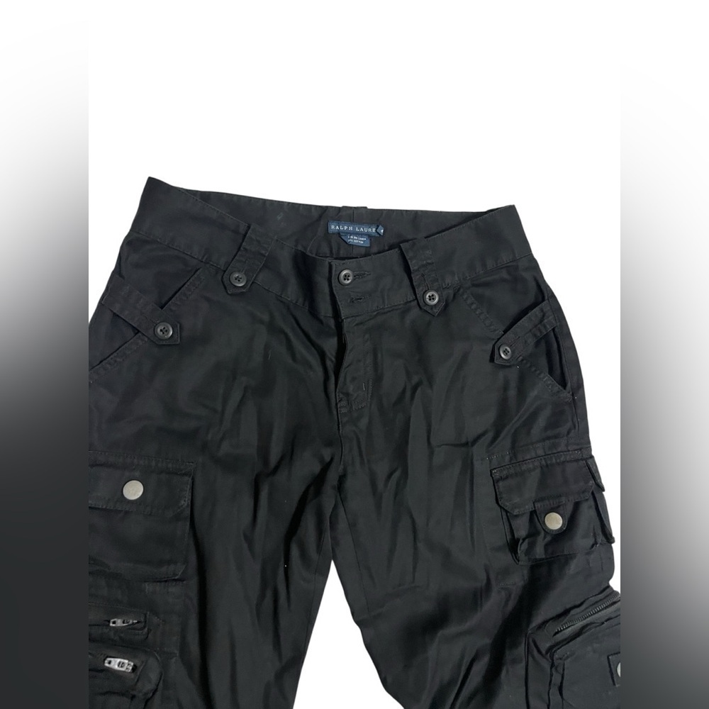 Vintage Ralph Lauren Black Low Rise Cargo Pants Sz 4 - Picture 10 of 10